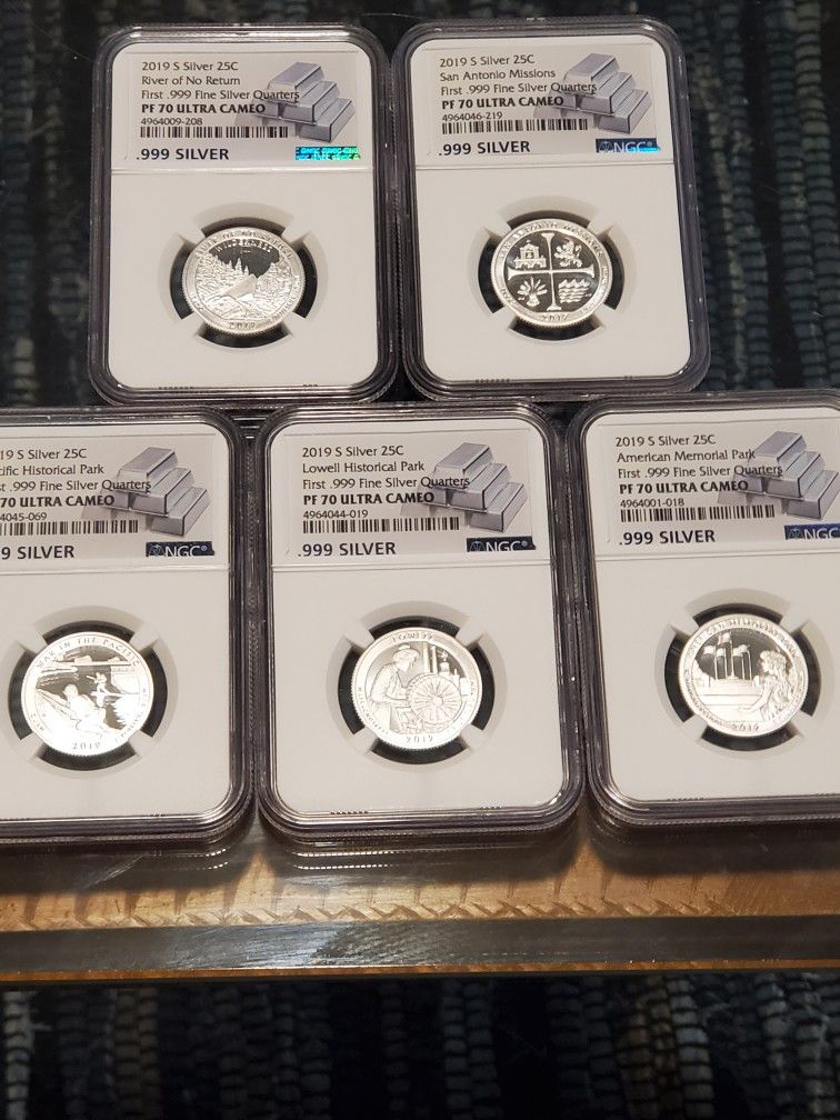 2019-S First .999 Fine Silver Quarter Set! PF70 UC!!