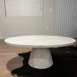 Oval Marble Veneer Coffee Table