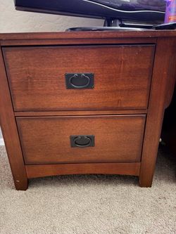 2-Drawer Wood Nightstand