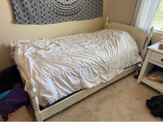 Twin bed box frame and mattress