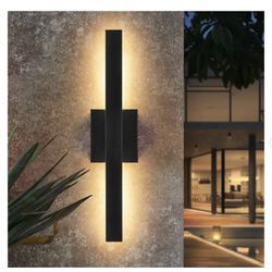 Felix 1-Light Black Outdoor Hardwired CylinderAluminum Integrated LED IP54  Wall Sconce Wall Lights - New