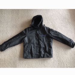 Like New Unisex Polo Jeans Ralph Lauren Black Nylon Jacket Coat Raincoat Hoodie Quilted Size Large L