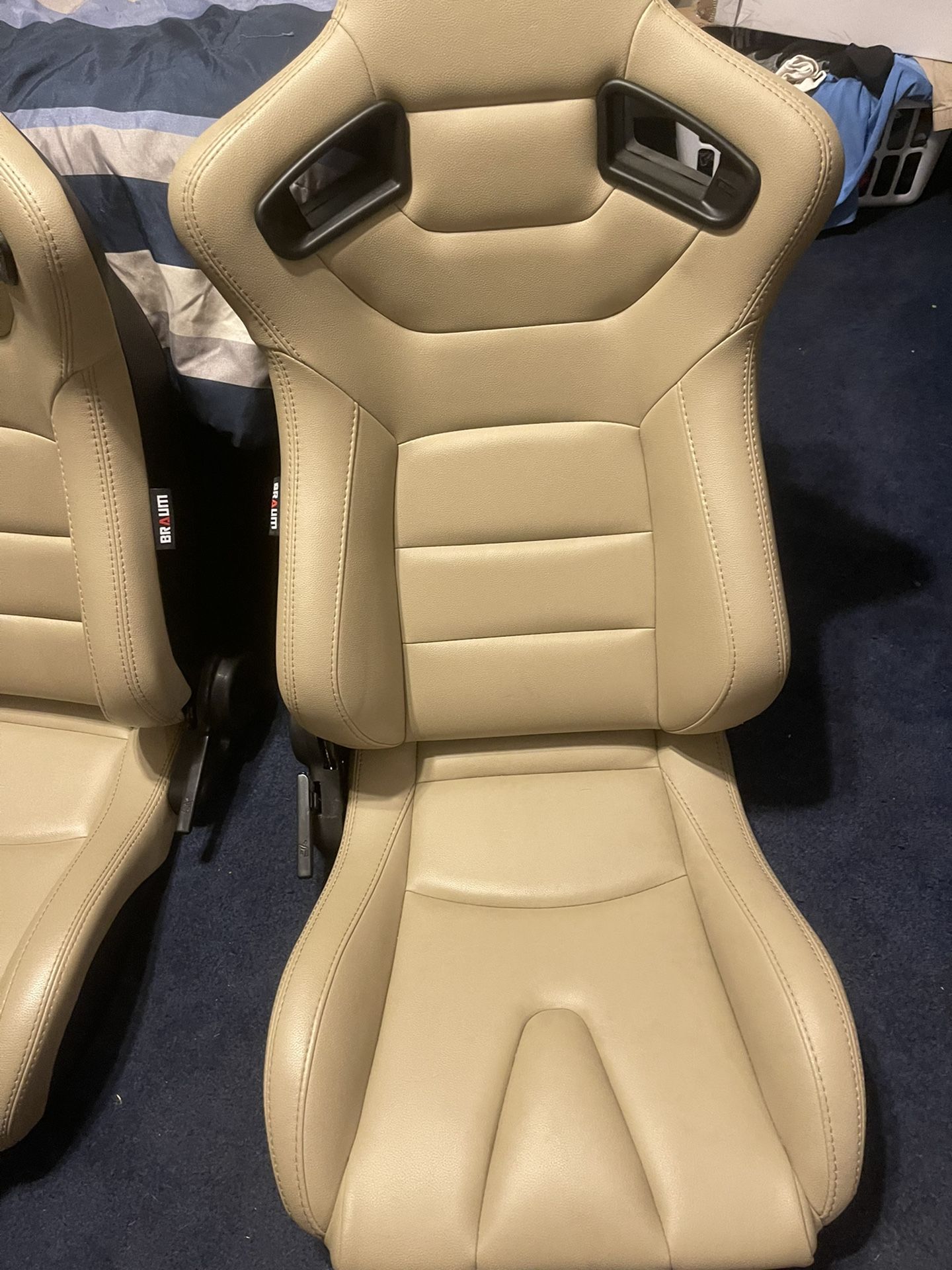 Braum Tan Beige Racing Bucket Seats Infiniti G35 Nissan 350z for Sale