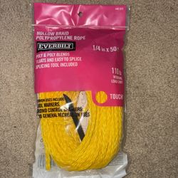 Everbilt 1/4 in. x 50 ft. Hollow Braid Poly Cord in Yellow