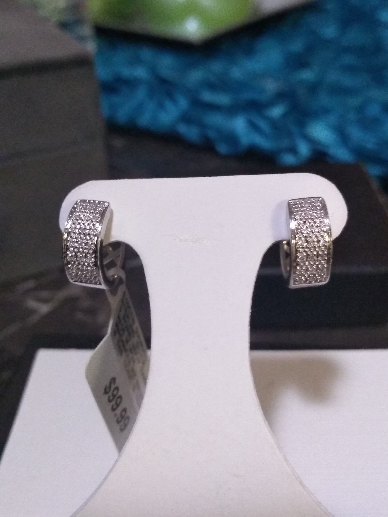 Silver Diamond Earrings