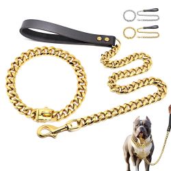 Cuban Dog Collar Leash Set 