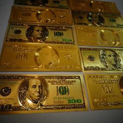 24 K Gold Set Of Dollars