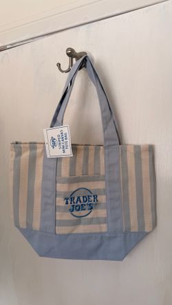 Trader Joe's Mini Pastel Stripe Canvas Tote Bag