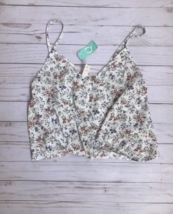 White Floral Cami Tank Top