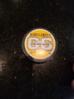 Vintage Sega Genesis Hockey Puck Mario Lemiux