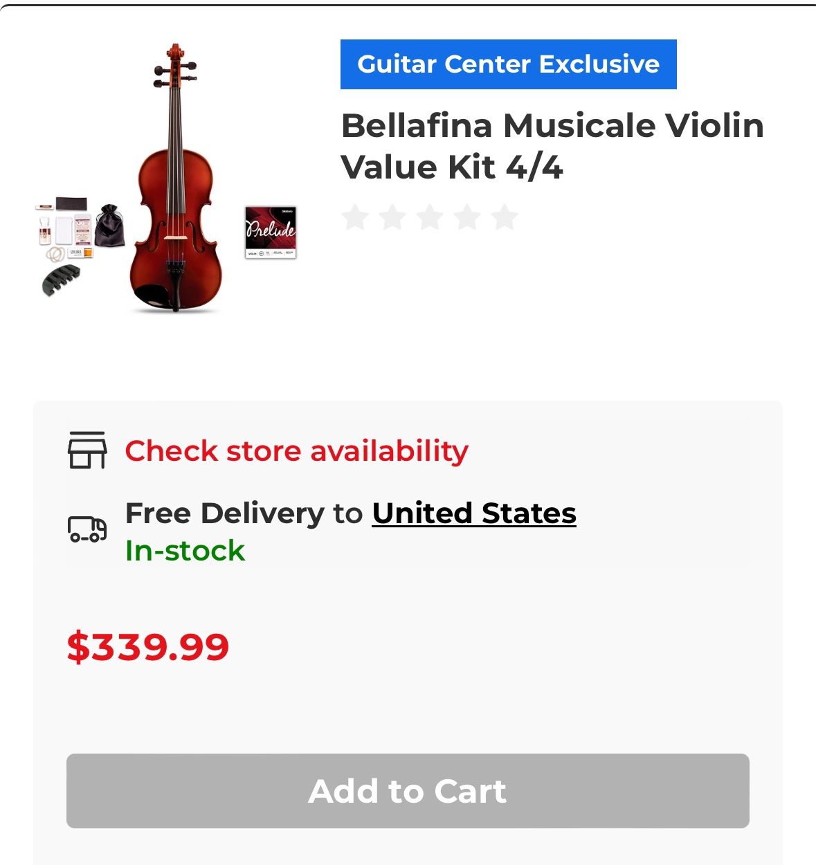Violin starter kit full size