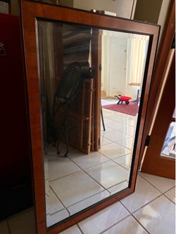 Large framed wall mirror