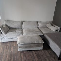 Couch And 2 Ottomans. 