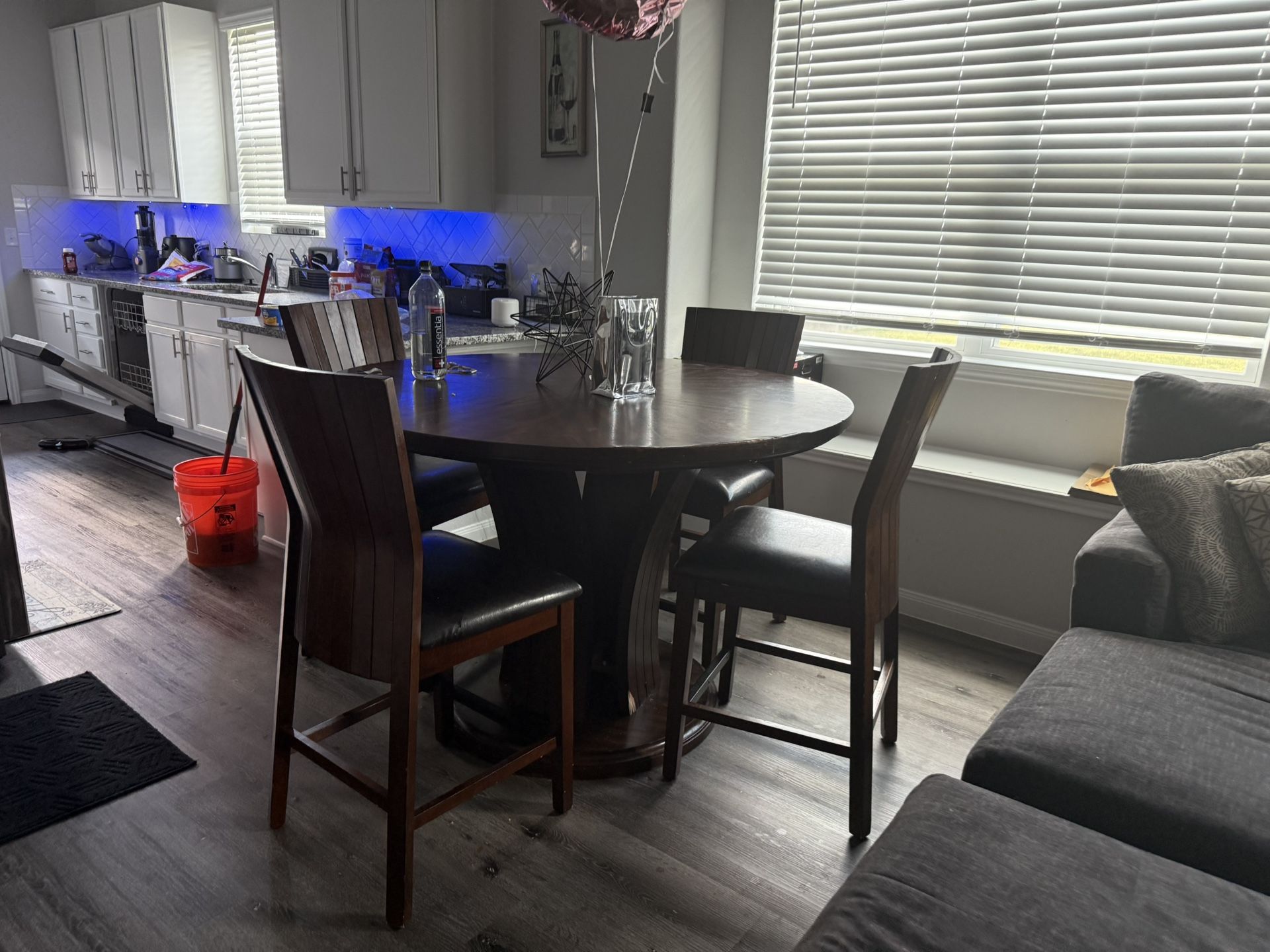 Solid Wood Round Dining Table with 4 Chairs – Sturdy & Comfortable