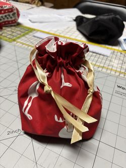 Christmas Drawstring Gift Bag - Fully Lined 