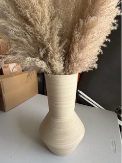 vase with pampas