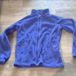 Columbia Women's Fleece Full Zip Up Jacket Zip Pockets Blue Size Large