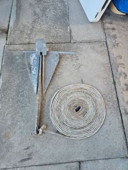 Danforth Style Fluke Boat Anchor with 40' Rope