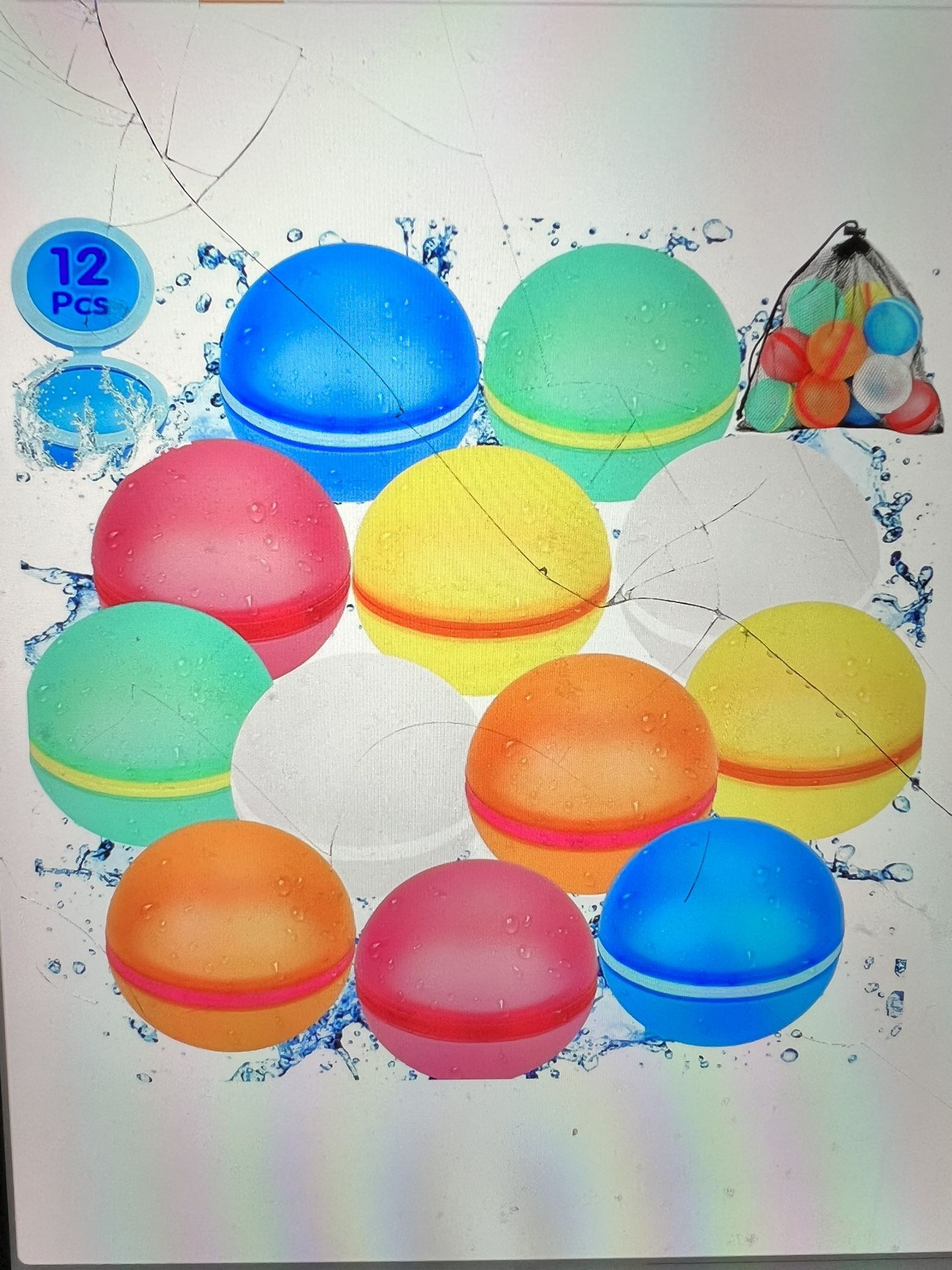 Magnetic Reusable Water Balloons for Kids: 12PCS Refillable Water Balloons Quick Fill Self-Sealing Water Bomb Toys Splash Balls for Summer Party Pool 