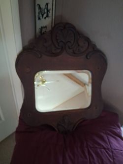 Solid Oak Antique Mirror
