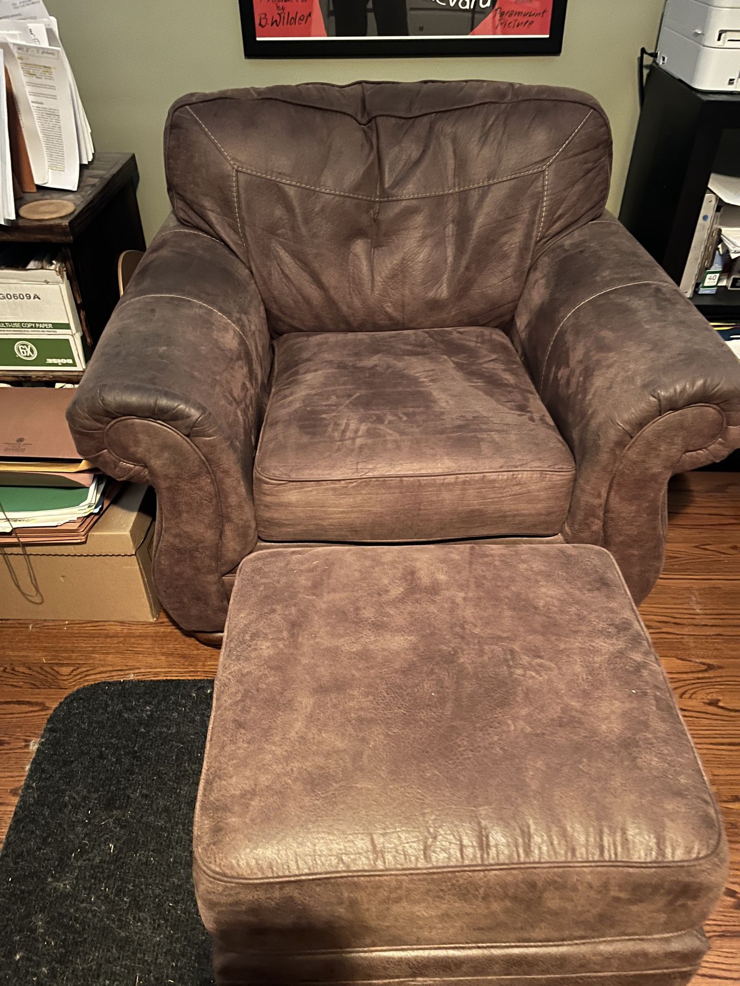 Suede Leather Chair