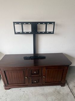 Wood TV Stand with TV Mount Bracket