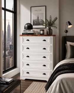 5-Drawer 43" Tall Dresser with Built-in Charging Station J-2