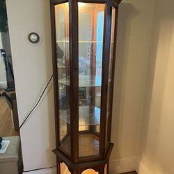 Light Up Antique Display Hutch