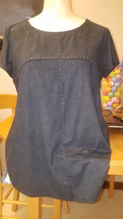 Womens suede studded shirt Versona small