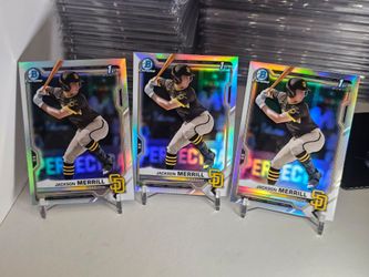 (3) Jackson Merrill 1st bowman refractor padres rookie prospect