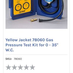 Yellow jacket, gas pressure test kit