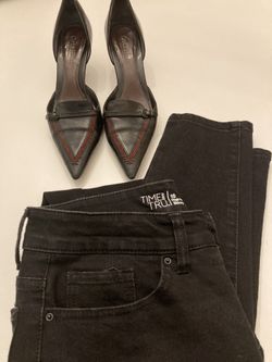 Cole Haan Size 6 1/2 B /Black Skinny Jeans 