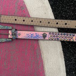 Mens  rhinestone belts 80$ waist size 34