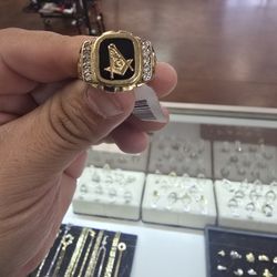 M Gold Ring 
