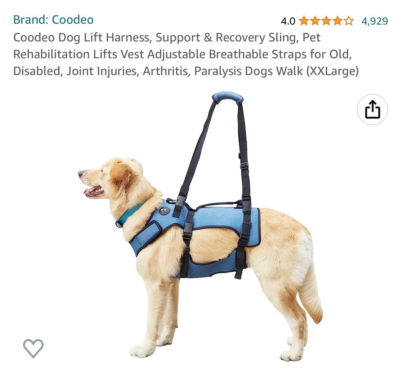 New Dog Harness Carrier For Rehabilitation