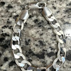 New S925 Sterling Silver Chain Bracelet 9”