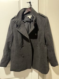 🧥 H&M Charcoal Gray Peacoat – Size Medium 18 (Women’s) – $25 (Westfield, NJ)