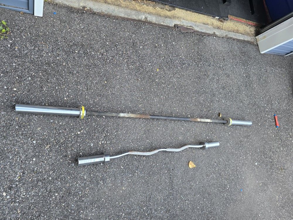Ez Curl Bar 25lb And 35lb Olympic Barbell $100 For Both