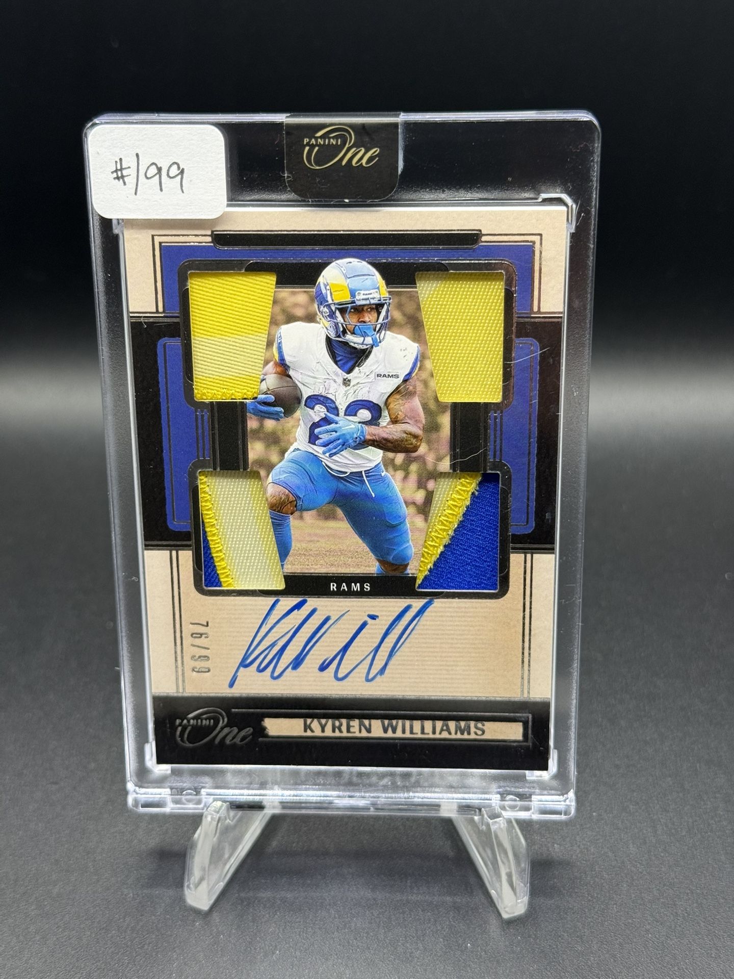 2024 Panini One #65 Kyren Williams Quad Patch Relic On Card Auto #/99 (Sealed)