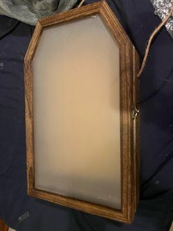 Wood Shadow Box Display Case with Glass Front