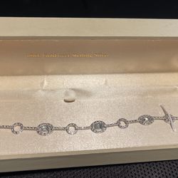 Genuine Blue Topaz/ Diamond Bracelet 