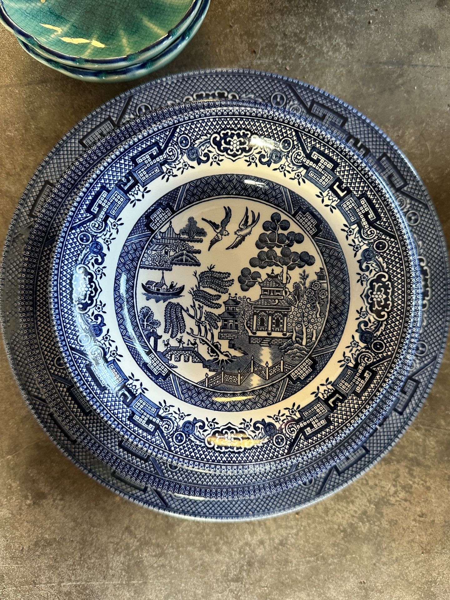 Churchill Blue Willow Fine China Set Vintage