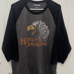 Vintage Harley-Davidson Classic Eagle Raglan Tee - L 