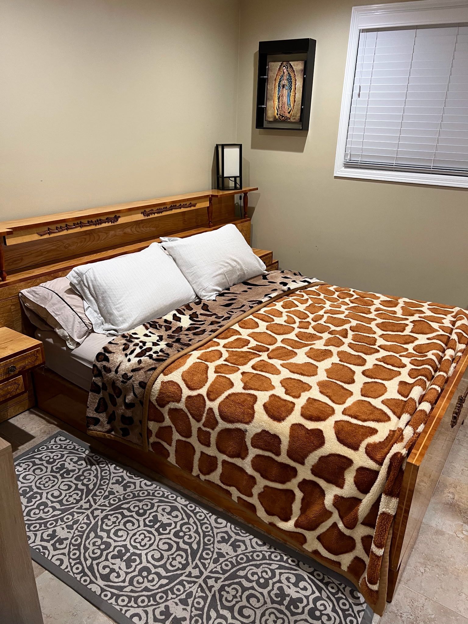 European Bedroom Set - Very Unique Headboard 106.5” Wide, Bed61.5”wide,76.5” Long