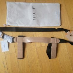 Thale Luxury Adjustable Croc Yoga Mat Handle Strap Carrier.  Taupe/Nickel (TANK)