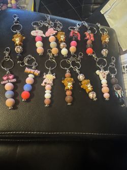 Western Beaded Keychains – Cows & Cowgirl Boots Hats – Choose Style – Cute Country Gift