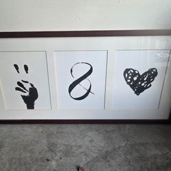 EVERYTHING MUST GO!! Framed Peace & Love Triptych Art