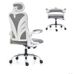 Ergonomic Office Chair (White And Gray)