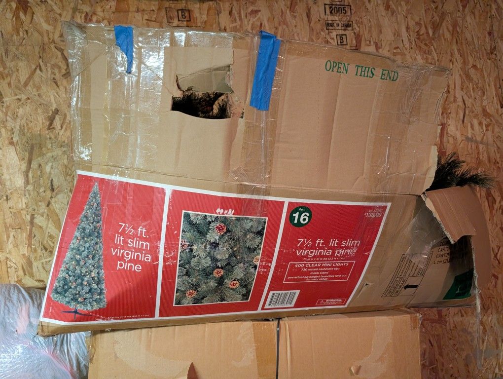 7.5 Foot Christmas Tree Pre-Lit Slim Virginia Pine