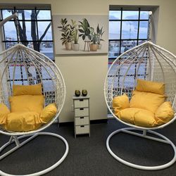 Set Of Two Swing Chairs With Cushions 